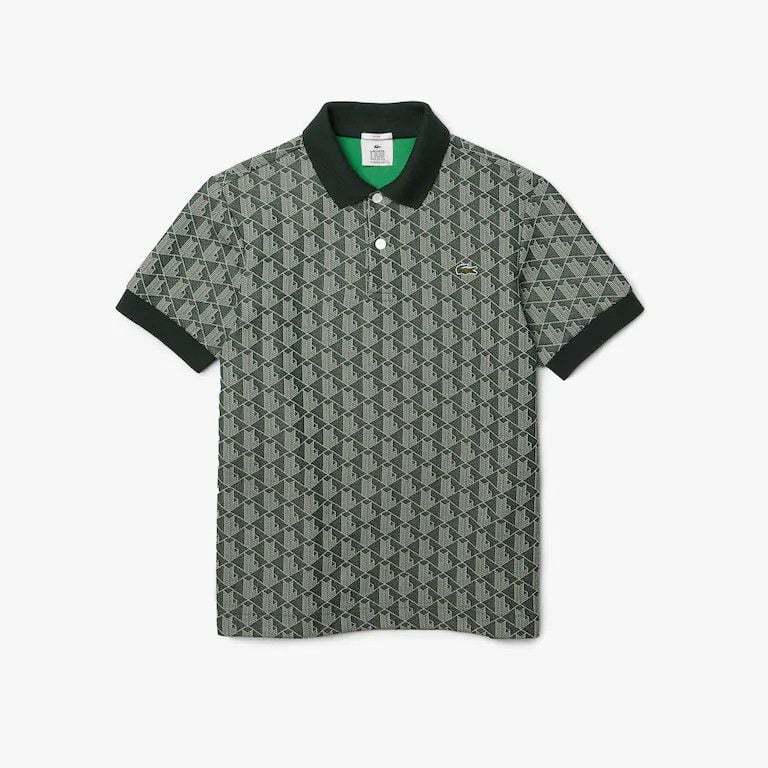 Unisex Lacoste LIVE Classic Fit Monogram Jacquard Polo