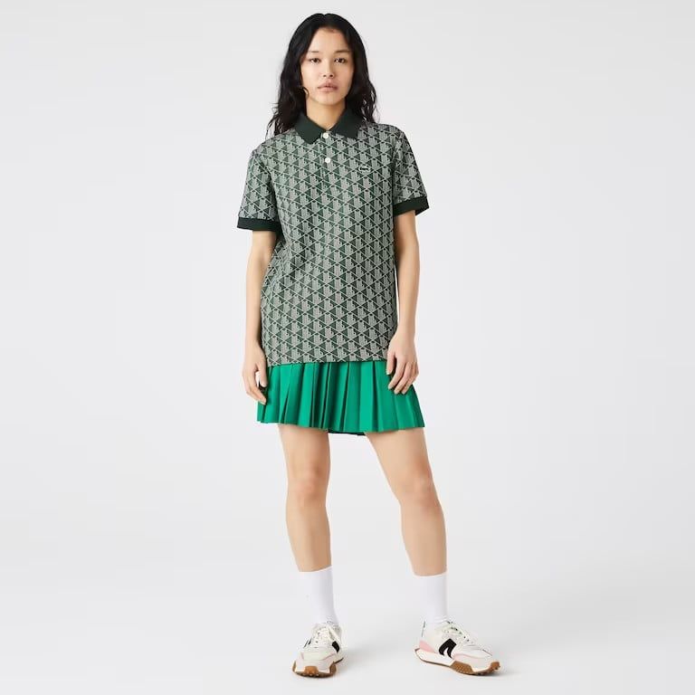 Unisex Lacoste LIVE Classic Fit Monogram Jacquard Polo