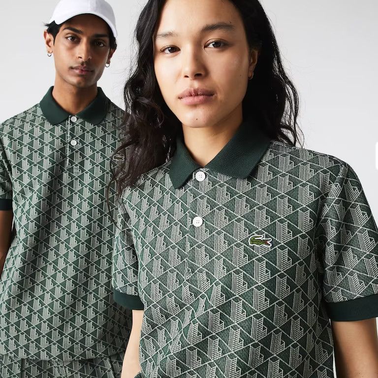 Unisex Lacoste LIVE Classic Fit Monogram Jacquard Polo