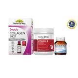 [Special Set] Chăm sóc sức khỏe phái đẹp Hỗ trợ Da, Móng, Tóc Blackmores & Vitamin E Healthy Care & Collagen Shot 10 x 50ml Nature's Way (Discount đến 30%)