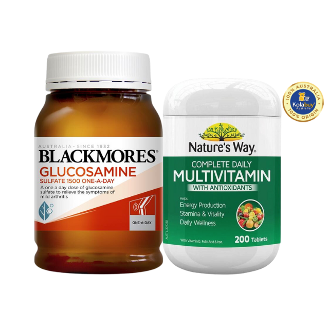 [Special Set] Tăng cường sức khỏe của Úc Bổ xương khớp Glucosamine Blackmores 180v & Vitamin tổng hợp Nature's Way 200v (Discount đến 30%)