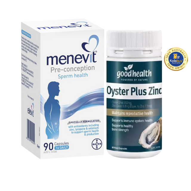 [Special Set] Tăng cường sinh lực nam giới Menevit 90v & Tinh chất Hàu Úc Oyster plus (Discount đến 30%)