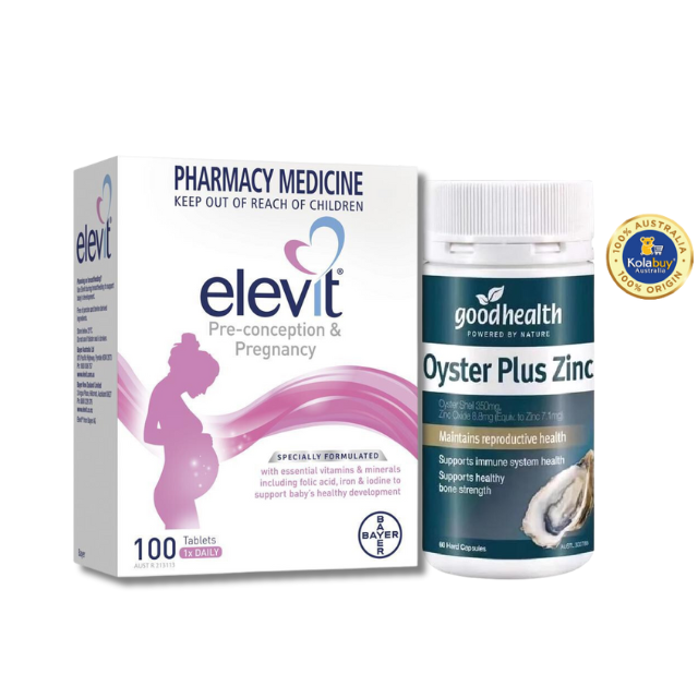 [Special Set] Chăm sóc sức khỏe trước sinh cho cả nam và nữ Elevit 100v & Tinh chất Hàu Úc Oyster plus (Discount đến 30%)