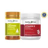 [Special Set] Tăng cường sức khỏe của Úc Mầm đậu nành Lecithin Healthy Care 100v & Vitamin E 200v Healthy Care (Discount đến 30%)