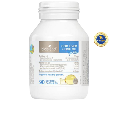 Viên uống dầu gan cá tuyết Bio Island Cod Liver + Fish Oil 90 viên