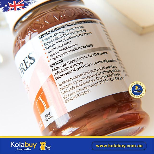 Viên uống bổ sung canxi Blackmores Total Calcium & Magnesium + D3 200 viên