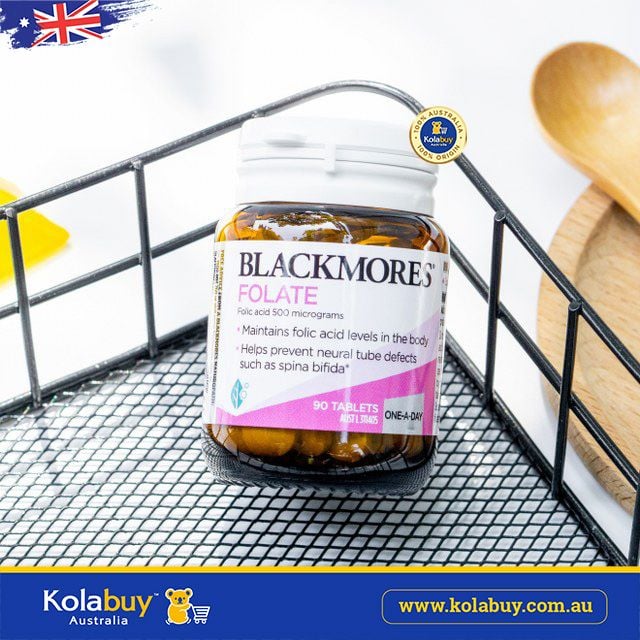 Viên uống Bổ sung Axit Folic cho bà bầu Blackmores Folate 500mcg 90 viên