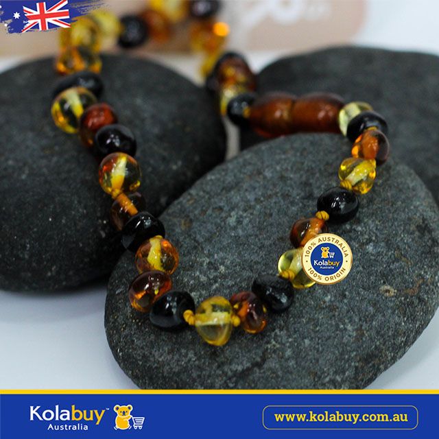 Vòng Hổ phách đeo cổ cho bé Baltic Amber Teething Necklaces Baby 33-35cm