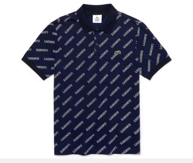 Áo Lacoste Men's L!ve All Over Print Slim Fit Polo - Navy Blue/White