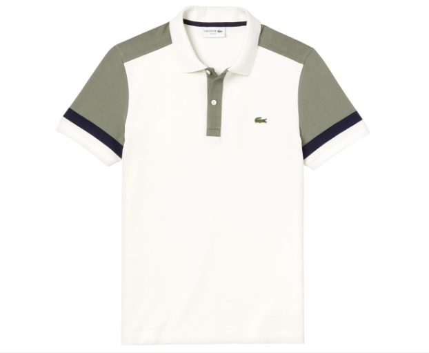 Áo Lacoste Men's Colour Block Slim Fit Pima Polo - Flour/Sergeant/Navy Blue