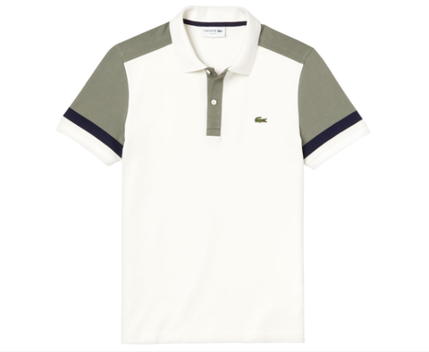 Áo Lacoste Men's Colour Block Slim Fit Pima Polo - Flour/Sergeant/Navy Blue