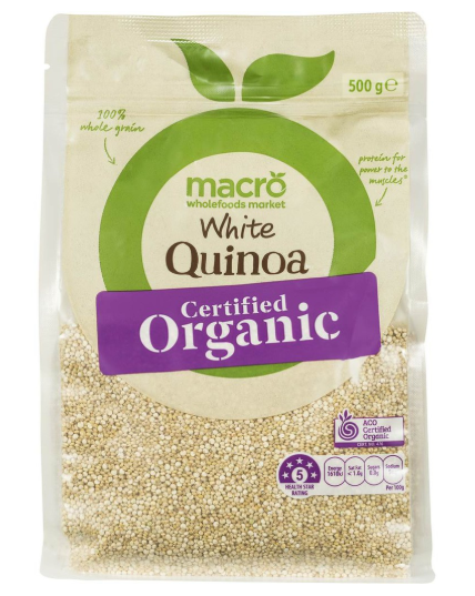 Hạt diêm mạch trắng hữu cơ Macro White Quinoa 500g