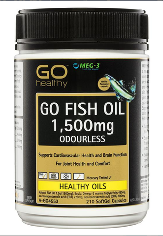 Viên uống bổ sung dầu cá không mùi GO Healthy Fish Oil 1500mg Odourless 210 Viên
