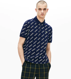 Áo Lacoste Men's L!ve All Over Print Slim Fit Polo - Navy Blue/White