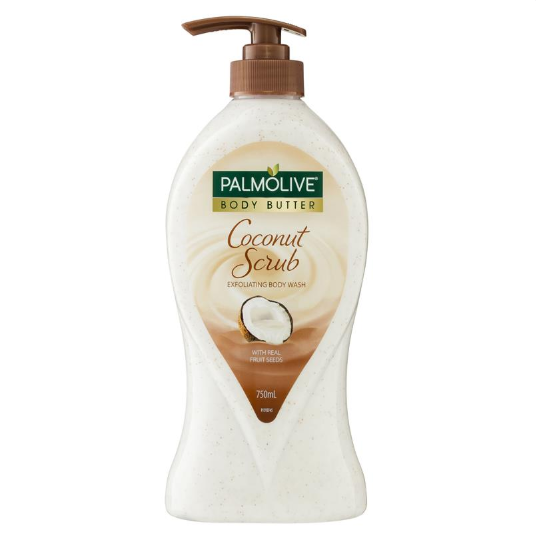 Sữa tắm Palmolive Body Butter Coconut Scrub Jojoba Exfoliating Body Wash 750mL