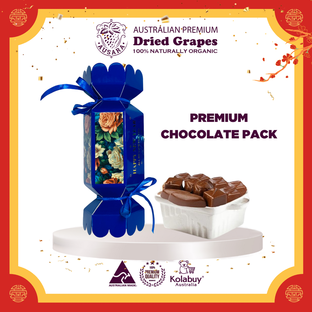 [TẾT Gift-Set 3] Hộp quà Tết Cao cấp - Nho khô nguyên cành Úc Premium