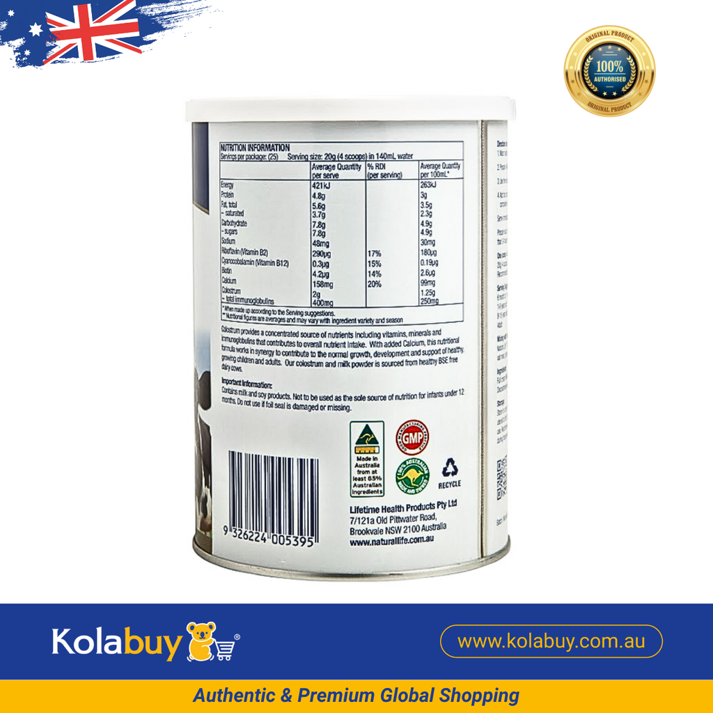 Sữa non cao cấp Natural Life Úc Colostrum Milk Powder 500g