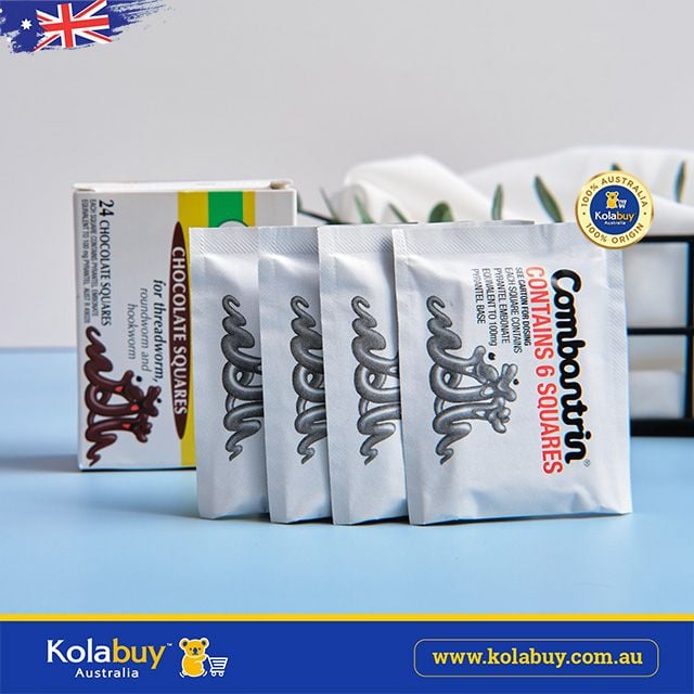 Thuốc tẩy giun Combantrin Chocolate Squares 24 miếng