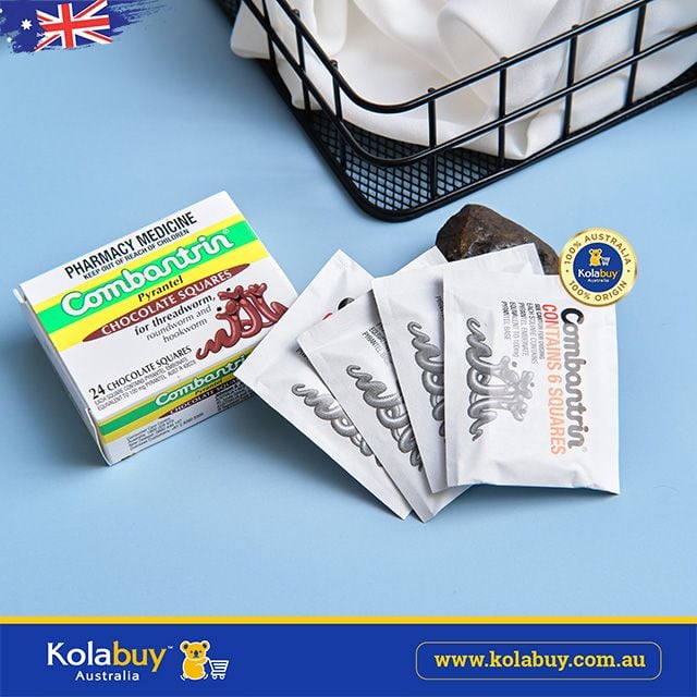 Thuốc tẩy giun Combantrin Chocolate Squares 24 miếng