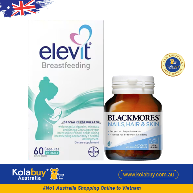 [Special Set] Chăm sóc sức khỏe sau sinh và làm đẹp Elevit 60v & Da, móng, tóc 60v Blackmores (Discount đến 30%)