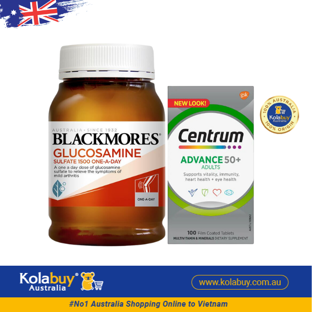 [Special Set] Chăm sóc sức khoẻ người cao tuổi Xương khớp Glucosamine Blackmores & Centrum Advance 50+ (Discount đến 30%)