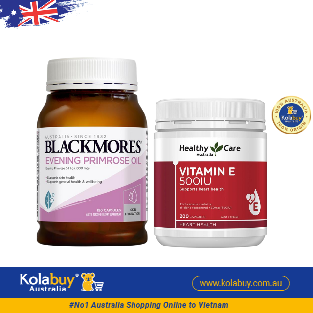 [Special Set] Chăm sóc sức khỏe phái đẹp Tinh dầu Hoa anh thảo Blackmores & Vitamin E Healthy Care (Discount đến 30%)