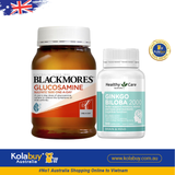 [Special Set] Tăng cường sức khỏe của Úc Bổ não Ginkgo Healthy Care 100v & Bổ xương khớp Glucosamine Blackmores 180v (Discount đến 30%)