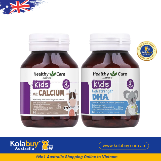 [Special Set] Phát triển toàn diện cho bé của Úc DHA 60v Healthy care & Canxi 60v Healthy care (Discount đến 30%)