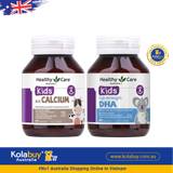 [Special Set] Phát triển toàn diện cho bé của Úc DHA 60v Healthy care & Canxi 60v Healthy care (Discount đến 30%)