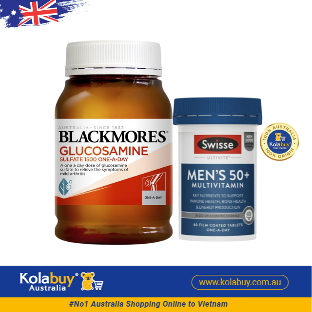 [Special Set] Chăm sóc sức khoẻ nam giới cao tuổi Swisse Men Ultivite 50+ & Xương khớp Glucosamine Blackmores (Discount đến 30%)