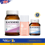 [Special Set] Chăm sóc sức khỏe sau sinh và làm đẹp Hoa anh thảo Blackmores & Da, móng, tóc Blackmores & Chống rạn da Bio oil 60ml (Discount đến 30%)