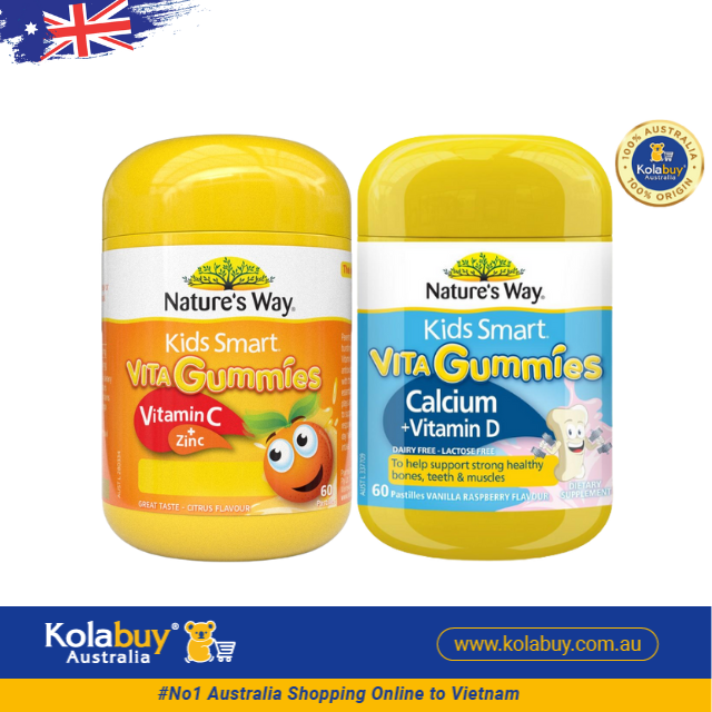 [Special Set] Phát triển toàn diện cho bé của Úc Gummies Kẽm Nature's Way & Vitamin C Nature's Way & Gummies Canxi Nature's Way (Discount đến 30%)