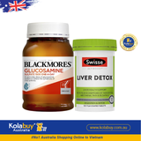 [Special Set] Tăng cường sức khỏe của Úc Bổ xương khớp Glucosamine Blackmores 180v & Thải độc gan Liver Detox Swisse 120v (Discount đến 30%)