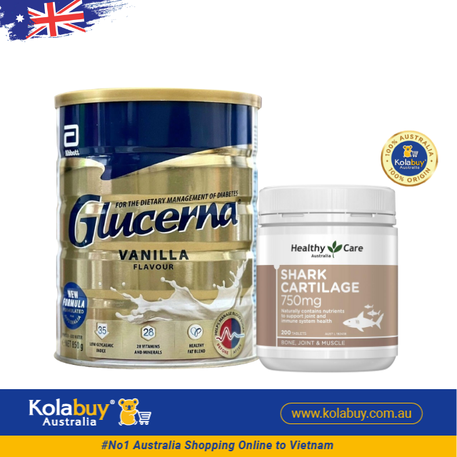[Special Set] Chăm sóc sức khoẻ người cao tuổi Sữa tiểu đường Glucerna & Sụn cá mập Healthy care (Discount đến 30%)