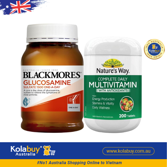 [Special Set] Tăng cường sức khỏe của Úc Bổ xương khớp Glucosamine Blackmores 180v & Vitamin tổng hợp Nature's Way 200v (Discount đến 30%)