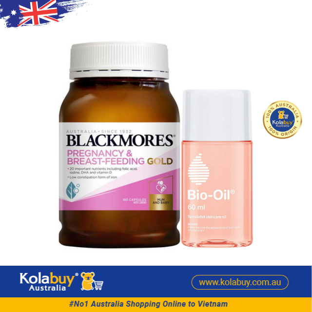 [Special Set] Chăm sóc sức khỏe sau sinh và làm đẹp Blackmores Sau sinh 180v & Chống rạn da Bio oil 60ml (Discount đến 30%)