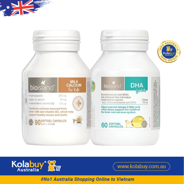 [Special Set] Phát triển toàn diện cho bé của Úc DHA 60v Bio Island & Canxi 90v Bio Island (Discount đến 30%)