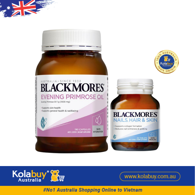 [Special Set] Chăm sóc sức khỏe phái đẹp Tinh dầu Hoa anh thảo Blackmores & Hỗ trợ Da, Móng, Tóc Blackmores (Discount đến 30%)