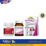 [Special Set] Chăm sóc sức khỏe phái đẹp Tinh dầu Hoa anh thảo Blackmores & Vitamin E Healthy Care & Collagen Shot 10 x 50ml Nature's Way (Discount đến 30%)