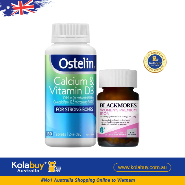 [Special Set] Chăm sóc mẹ bầu Úc Canxi bầu Ostelin & Sắt Blackmores (Discount đến 30%)