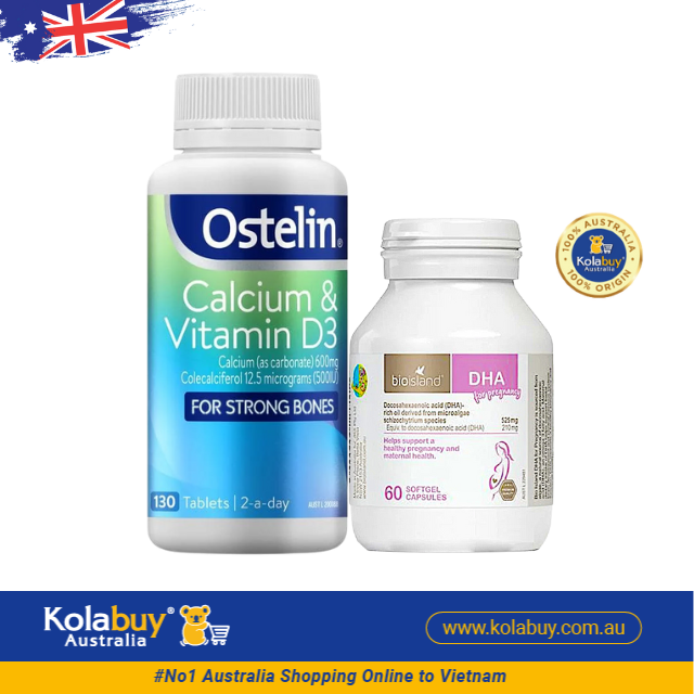 [Special Set] Chăm sóc mẹ bầu Úc Canxi bầu Ostelin & DHA Bio Island (Discount đến 30%)
