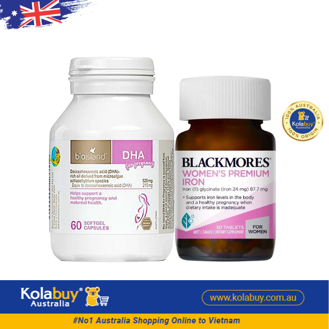 [Special Set] Chăm sóc mẹ bầu Úc Sắt Blackmores & DHA Bio Island (Discount đến 30%)