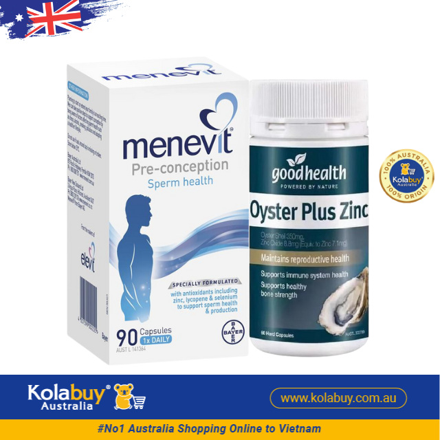 [Special Set] Tăng cường sinh lực nam giới Menevit 90v & Tinh chất Hàu Úc Oyster plus (Discount đến 30%)