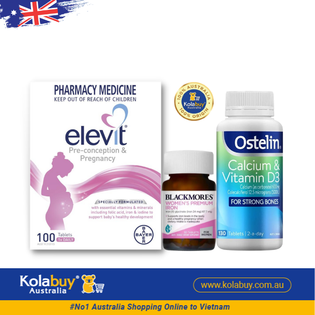 [Special Set] Chăm sóc mẹ bầu Úc Elevit & Canxi bầu Ostelin & Sắt Blackmores (Discount đến 30%)