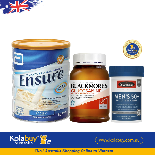 [Special Set] Chăm sóc sức khoẻ nam giới cao tuổi Sữa Ensure & Swisse Men Ultivite 50+ & Xương khớp Glucosamine Blackmores (Discount đến 30%)