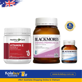 [Special Set] Chăm sóc sức khỏe phái đẹp Tinh dầu Hoa anh thảo Blackmores & Hỗ trợ Da, Móng, Tóc Blackmores & Vitamin E Healthy Care (Discount đến 30%)