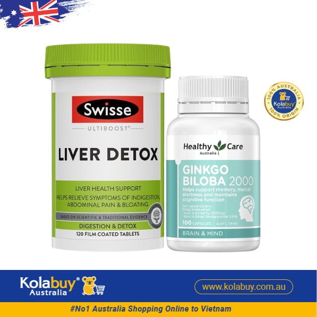 [Special Set] Tăng cường sức khỏe của Úc Bổ não Healthy Care 100v & Thải độc gan Liver Detox Swisse 120v (Discount đến 30%)
