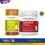[Special Set] Tăng cường sức khỏe của Úc Mầm đậu nành Lecithin Healthy Care 100v & Vitamin E 200v Healthy Care (Discount đến 30%)