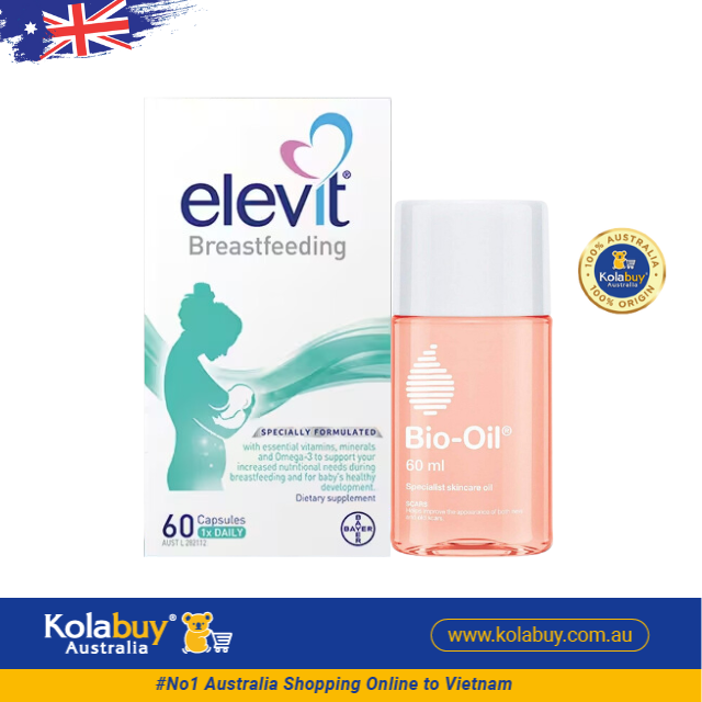 [Special Set] Chăm sóc sức khỏe sau sinh và làm đẹp Elevit 60v & Tinh dầu chống rạn da Bio oil 60ml (Discount đến 30%)
