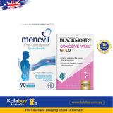 [Special Set] Chăm sóc sức khỏe trước sinh cho cả nam và nữ Bổ trứng Blackmores 56v & Menevit 90v (Discount đến 30%)